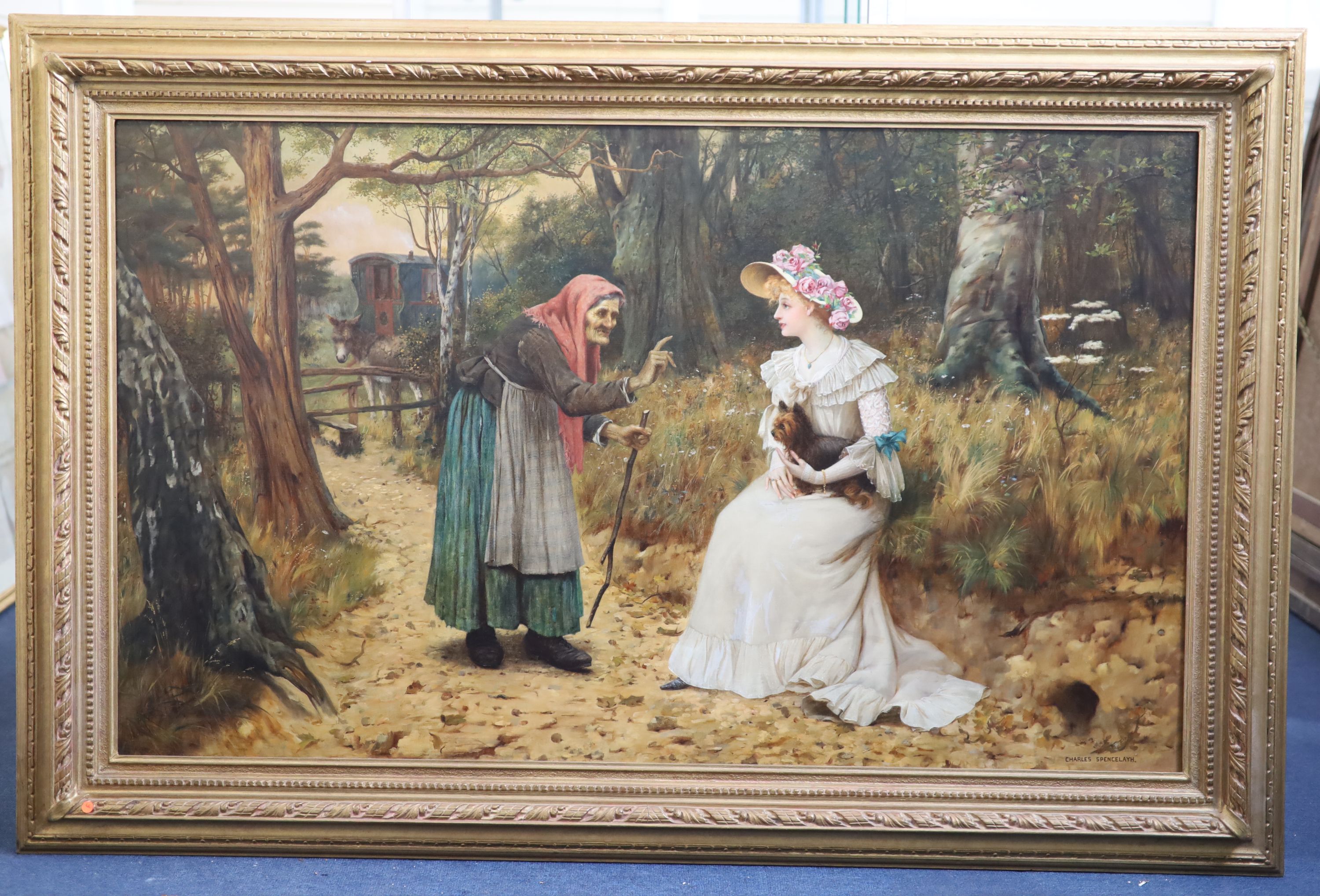 § Charles Spencelayh (1865-1958) The Gypsys Warning 29.5 x 49.5in